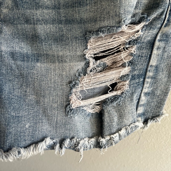 Denim Distressed Skirt - Picture 3 of 4